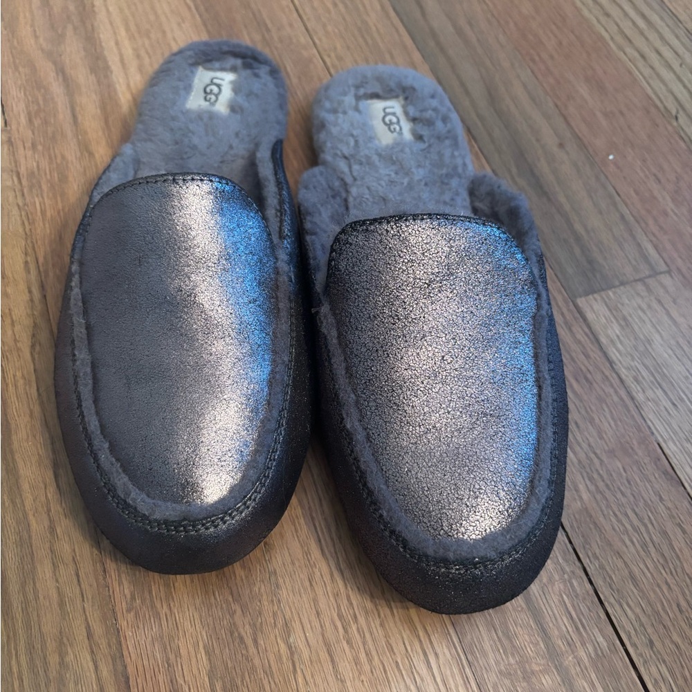 UGG Shimmering Pewter Mules/Slides